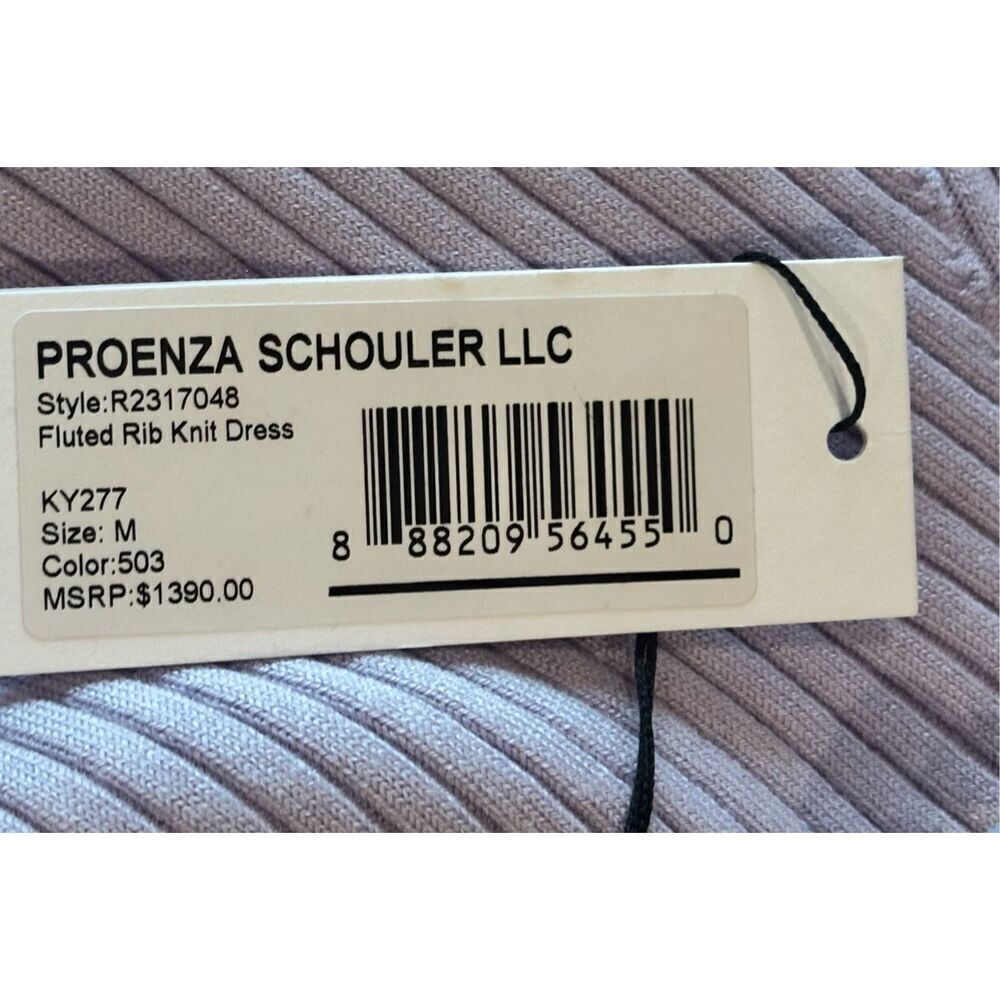 Proenza Schouler Rib-Knit Fluted Sweaterdress in Lavender NWT Size Medium - Picture 12 of 12